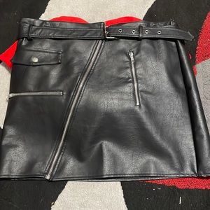 Leather zipper skirt from fashion nova